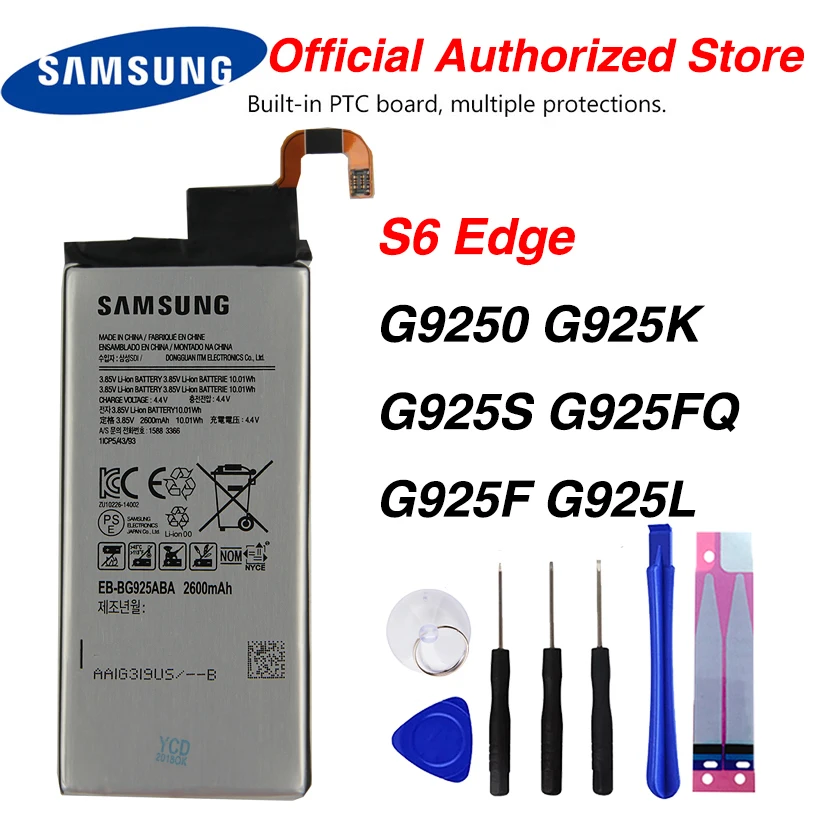 Оригинальный аккумулятор для Samsung GALAXY S6 Edge G9250 EB-BG925ABA G925F G925S G925A G925 G925L G925K 2600 мАч |