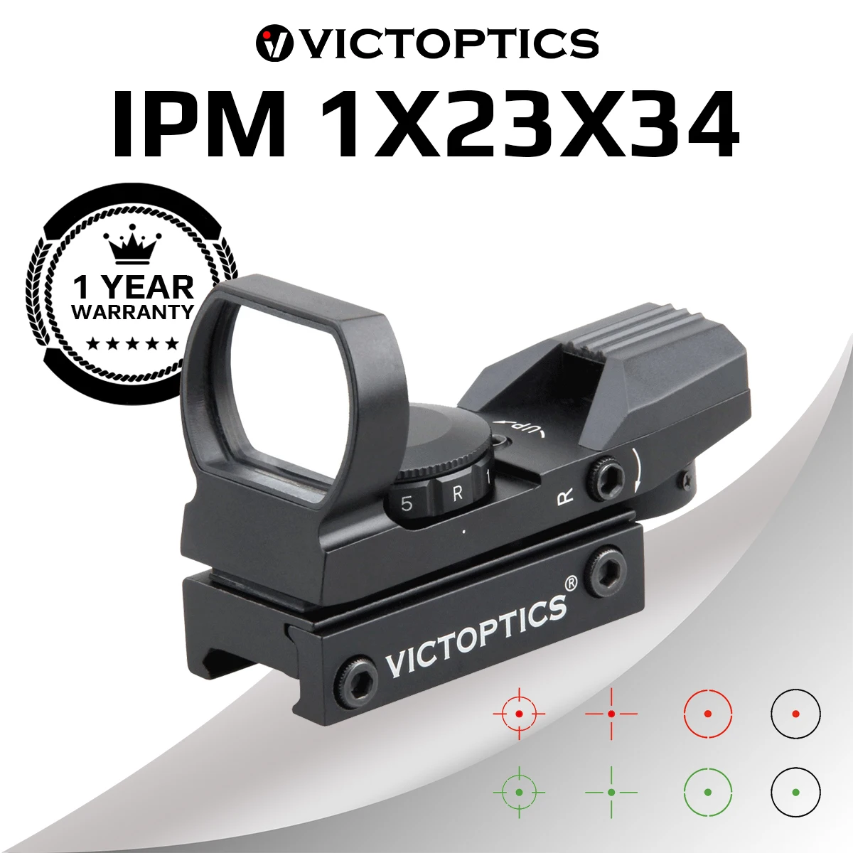 VicOptics IPM 1x23x34 Red Dot Scope hunting Riflescope 21mm 20mm Weaver Reflex Collimator Sight For Airsoft .223
