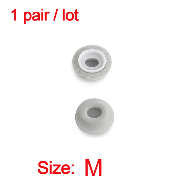 Noise Isolate Premium Memory Foam Tips for AirPods Pro,No Silicone Eartips Pain,Anti-Slip Earplugs,Fit in Charging Case gray-M(1 pairs)