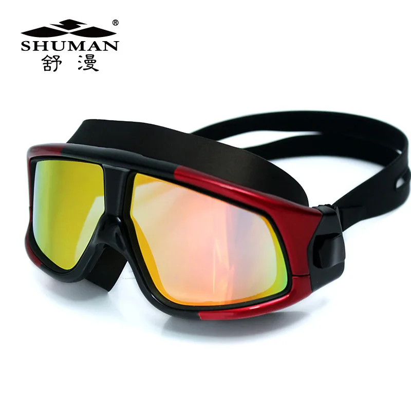 

Shuman Goggles High-definition One-piece for Both Men And Women Waterproof Anti-fog Electroplated Large Frame Swimming Glasses S