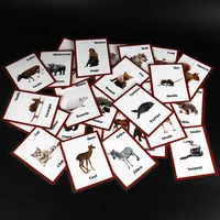 Children Montessori French/English Animals Word Learning Card Flashcards Games Puzzles for Kids Baby Juguetes Educativos Toy 1