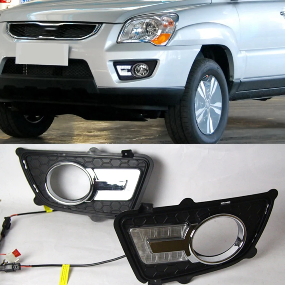 

LED Daytime Running Light For Kia Sportage 2009 2010 Dimming Style Relay Waterproof ABS 12V Car LED DRL Lamp Daylight 2PCS