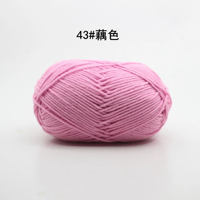 Hot Sale Multi Color Cotton Silk Knitting Yarn Soft Warm Baby Yarn for Hand Knitting thread Supplies 50g/lot No.43 Pinkish Gray