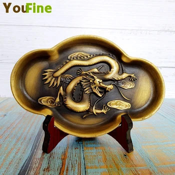 

Hot-selling bronze dragon buckle statue Classical dragon ornaments desktop decoration Feng Shui auspicious sculpture