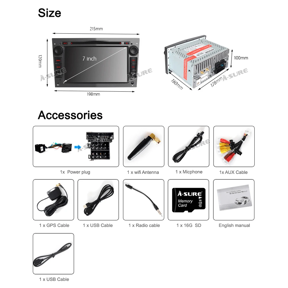 A Sure 7 'ƈ Din 8 ядер 4 Гб RAM Android 9 0 автомобильное радио GPS Sat nav DVD НАВИГАЦИЯ для Vauxhall