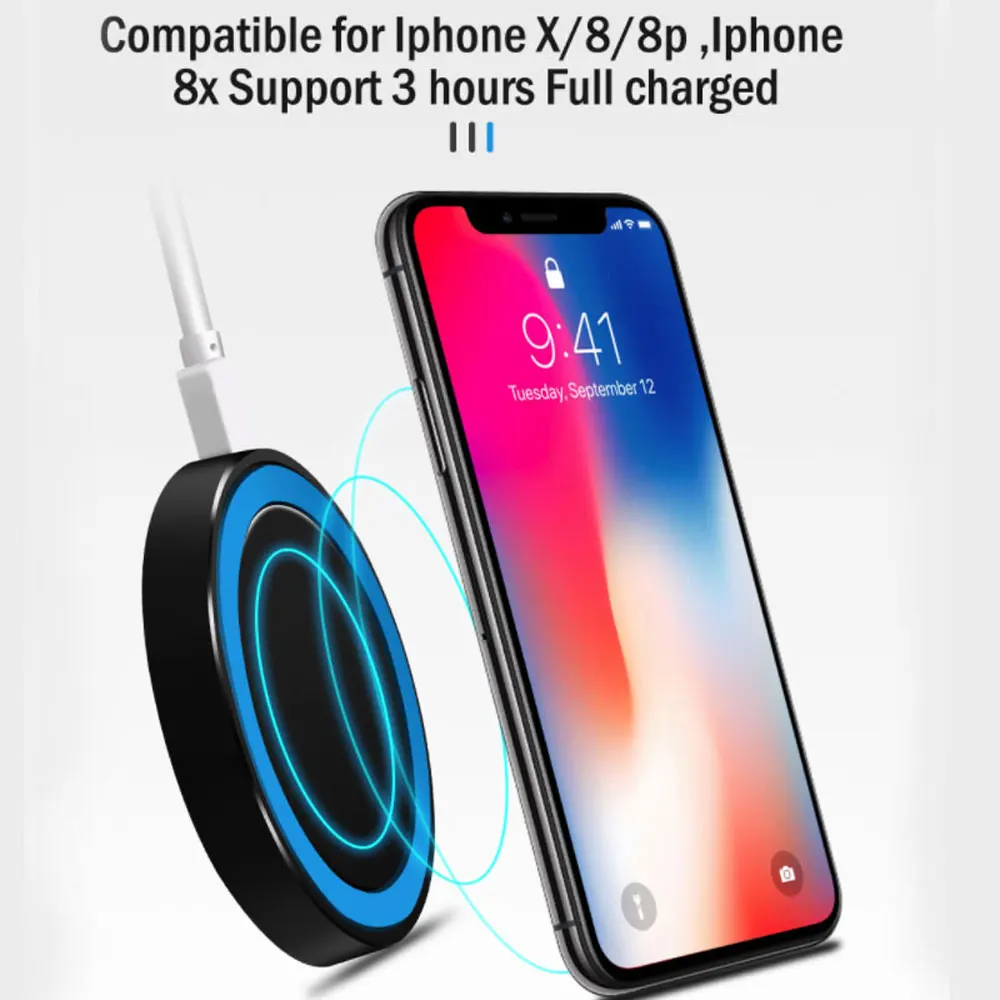 5 Вт Qi Беспроводное зарядное устройство для samsung s7 s6 edge iphone 8plus x Универсальное зарядное устройство для зарядки для Xiaomi Mi huawei Nokia