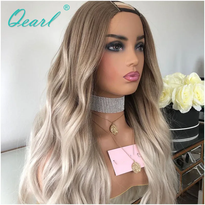 Light Ash Blonde Wigs Ombre Brown 60# Wigs for Women 2x4 U Part Wig Human Hair Wig Malaysian Wavy Remy Hair 150% Glueless Qearl Light Ash Blonde Wigs Ombre Brown 60# Wigs for Women 2x4 U Part Wig Human Hair Wig Malaysian Wavy Remy Hair 150% Glueless Qearl