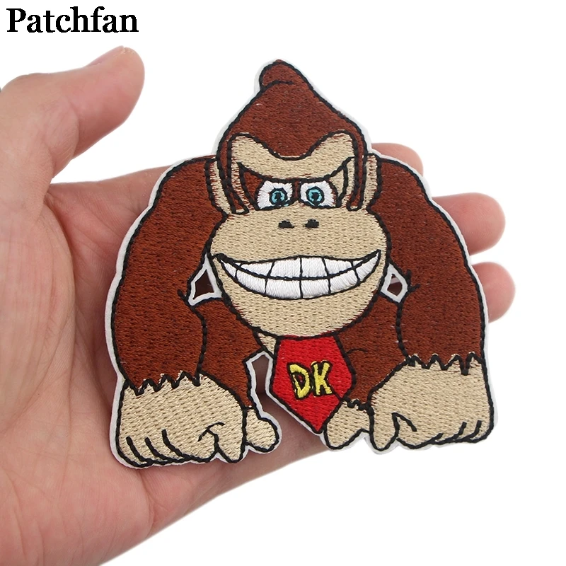 20 шт./лот Patchfan Donkey kong аппликационные заплатки Сделай Сам железо на обуви джинсовая рубашка одежда наклейки в стиле панк вышитый значок A2311