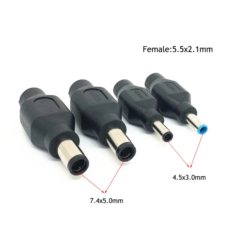 4.5 x 3.0 mm 7.4 x 5.0 mm DC Male to 5.5 2.1mm DC Female Power Plug Adapter Connector chip DELL HP 1pcs power adapter plug,connector adapter,dc connectors,laptop dc plug,power plugs,power plug,dc power adapter