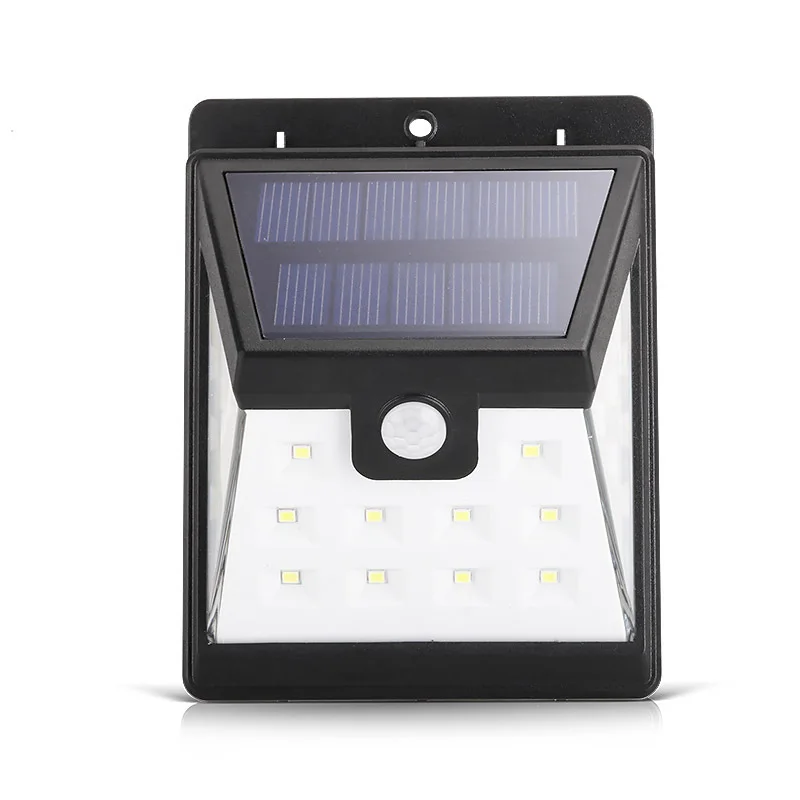 

22LED Three Shining Human Body Sensing Solar Wall Light Three Mode Courtyard Landscape Lamp bi gua deng Triangle
