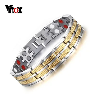 

Vnox Healthy Care Magnet Bracelet for Men Jewelry With Negative ions Germanium Infrared