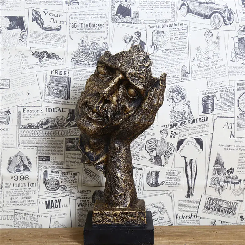 

Creative Art Figurine Retro Thinker Statues Resin Stable Craft Home Office Desk Table Decoration Desktop Craft Statuette Gifts