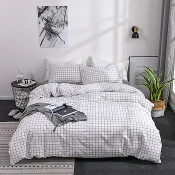 

30Duvet Cover Set Queen King Size Bedding Sets Nordic Striped Single Bed Linen Double Size Bed and Beddings