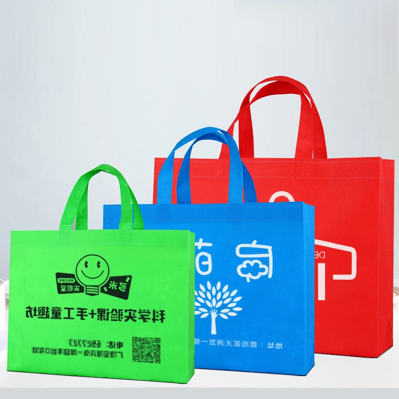 Non-woven Fabric Garment Ad Hand Tote Custom Print Packing Bag Propaganda Eco School Blank Cosmetic Clothing Store Shoe Box Gift