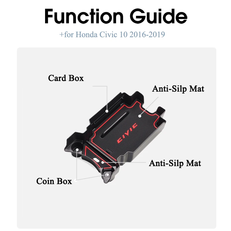 Автомобильный Органайзер, аксессуары для Honda Civic 10,,,,, подлокотник, ящик для хранения, для хранения, для уборки, FC, FK, FC1, FC2, FC5, FK4, FK7