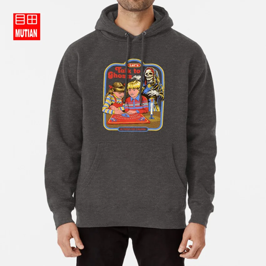 darkgrey-hoodie Давайте говорить с призраками толстовки свитшоты 70s Винтаж ностальгия 80s Смешные Ужасы Ретро Юмор оккультные семидесятые - Цвет: darkgrey-hoodie
