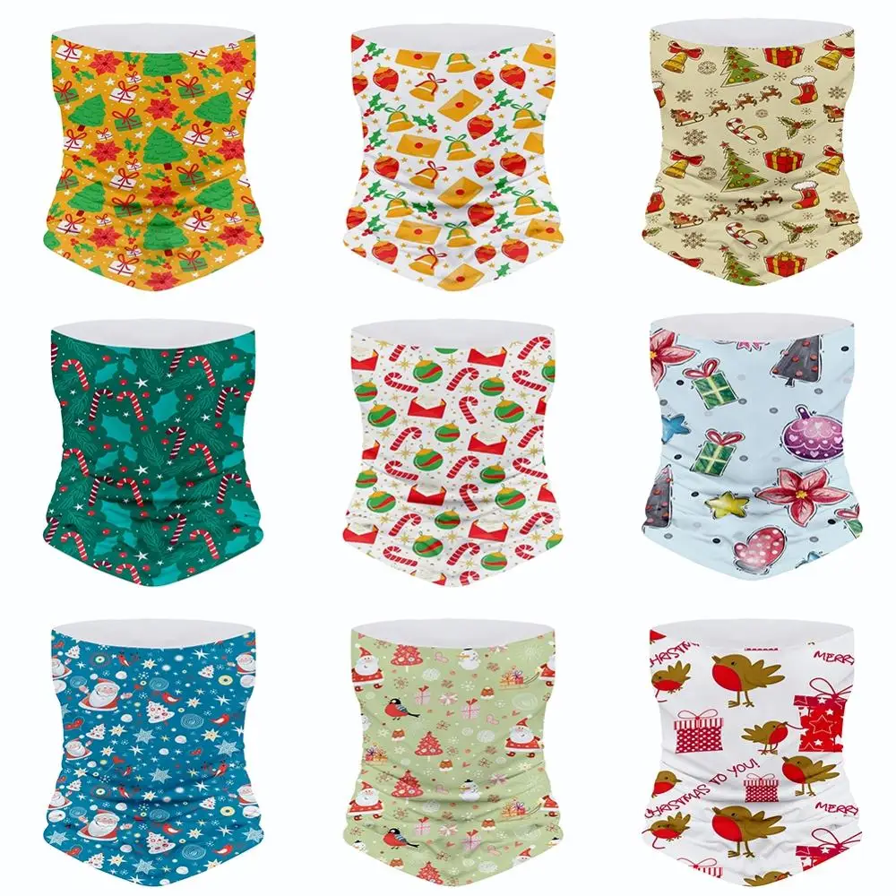 

New Turban Christmas Element Small Floral Microfiber Polyester Men's Seamless Turban Anti-Ultraviolet Dust-Proof Cooling Turban