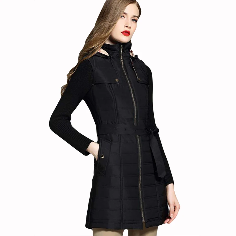 

women knitted long sleeve warm winter coat female slim fashion casual plus size xxl parka 2019 new design winter jacket women