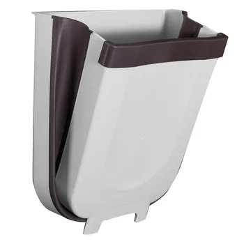 

8L Car Collapsible Kitchen Cabinet Door Drawer Waste Bin Small Garbage Bedroom Hanging Trash Can Large Capacity Dorm Bathroom