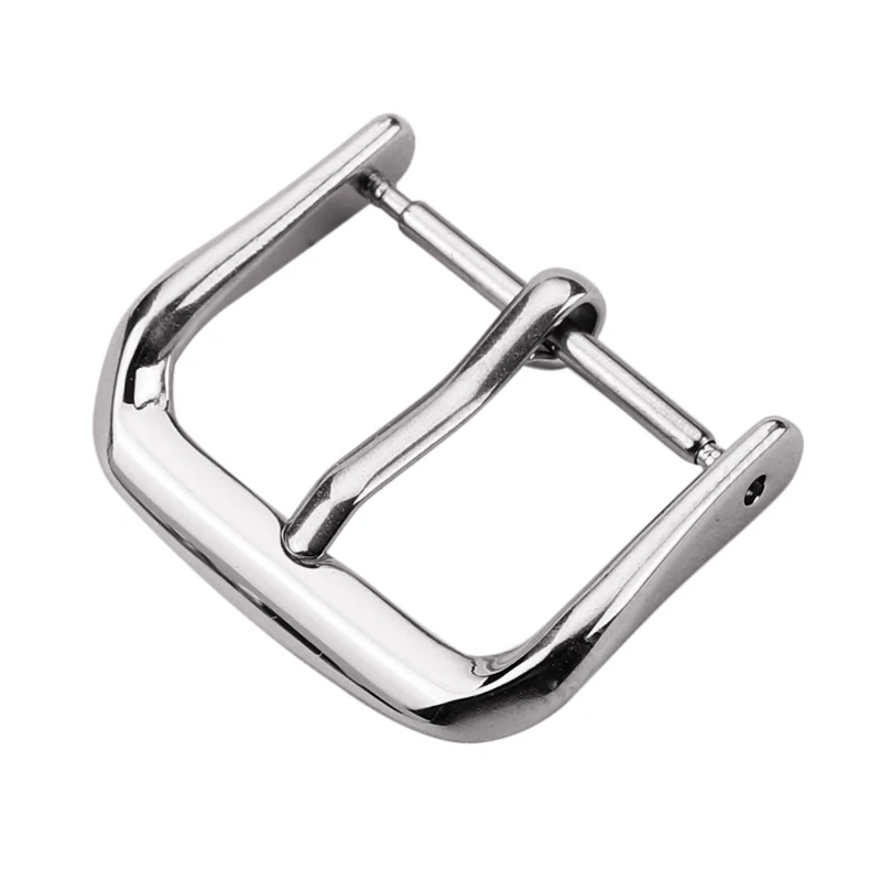 Polished Stainless Steel Tri-Tone Watch Strap Buckle & Clasp - Silver, Gold, Black