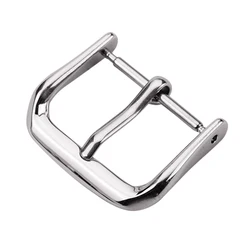 Polished Stainless Steel Tri - Tone Watch Strap Buckle & Clasp - Silver, Gold, Black - 22mm (Silver)