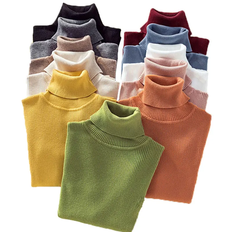 

Black Turtleneck Knit Sweater Crop Top Women Long Sleeve Yellow Sweater Sexy Winter Clothes Women 2020 Long Sleeves Routine Top