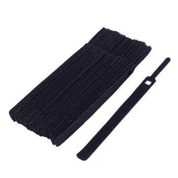 

50Pcs 12X250Mm Nylon Reusable Cable Ties with Eyelet Holes Back To Back Cable Tie Nylon Hook Loop Fastener Management