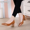 Pumps European style time simple comfortable high heels 2022 new pointed thick heel shoes pu single shoes wild women's shoes ► Photo 2/5