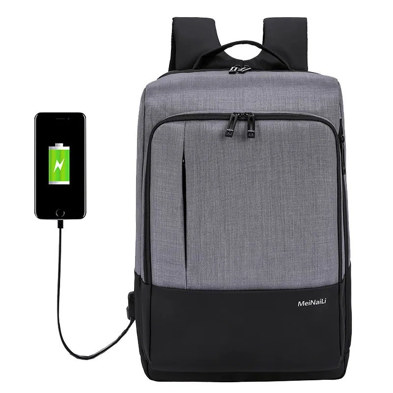 

Dacron Backpack Men New Style USB Charging Backpack Business Casual Computer Bag Anti-Spillage Backpack