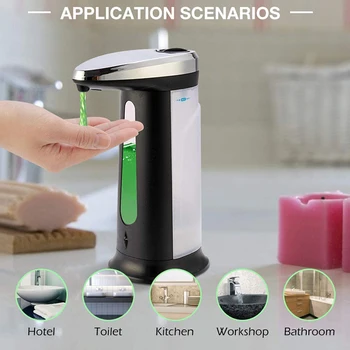 

400ML Soap Dispenser Automatic Infrared Induction Intelligent Sensor Touchless Auto Foam Hand Washing Home Office Bathroom Wash