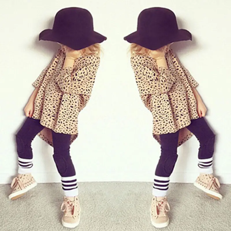 Pudcoco Toddler Kid Baby Girl Leopard Print Dress 0-5Y Clothes Tops Dress Party Dress One-Pieces Clothes