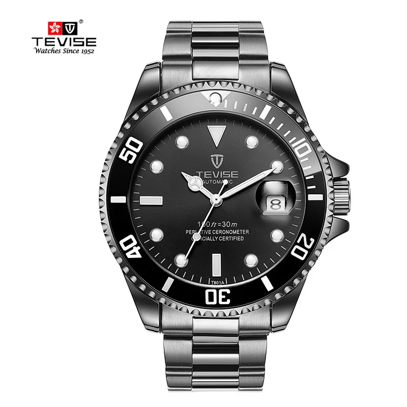 

TEVISE/Twiss Water Ghost Men Fully Automatic Mechanical Wrist Watch Night Light Steel Watch Watrproof Watch