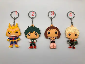 

50 pcs Anime My Hero Academia Boku no Hero Academia Double-sided PVC keychains Anime PVC pendant key chain