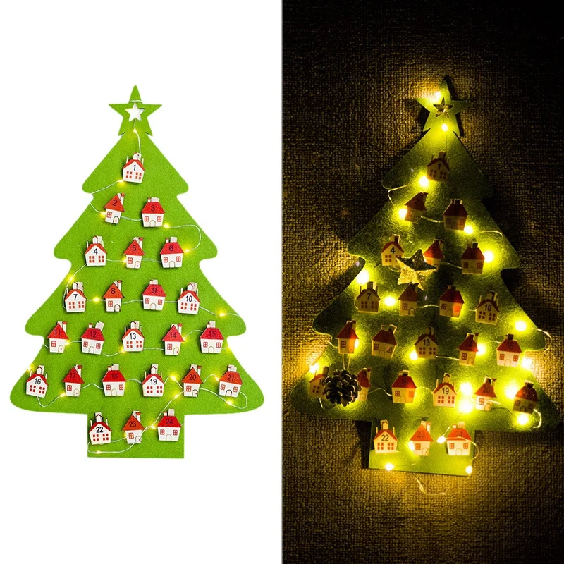 

Christmas Lighted Felt Calendar Pendant Clip String Calendar Christmas Calendar Decoration