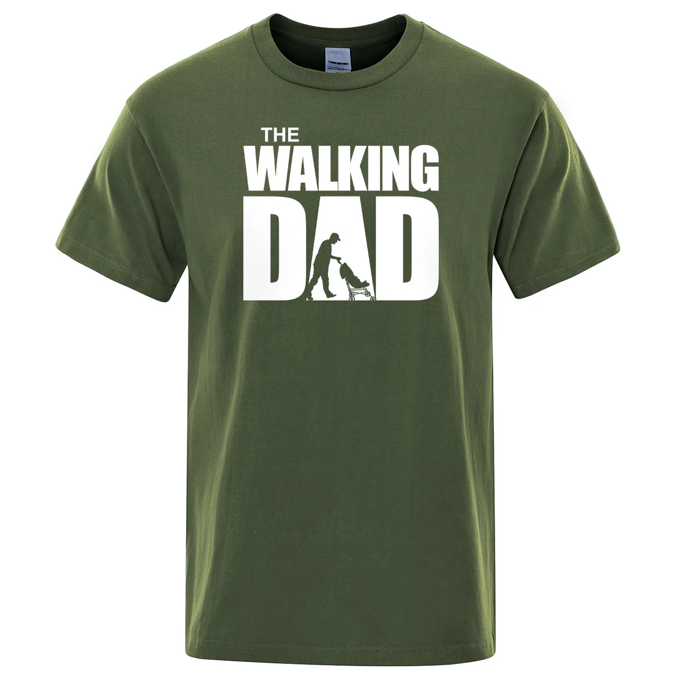 Летняя футболка, футболка с ходячим папой, Мужская крутая повседневная мужская футболка, модные топы в стиле хип-хоп, уличная одежда, подарок на день отца, футболки - Цвет: army green 5