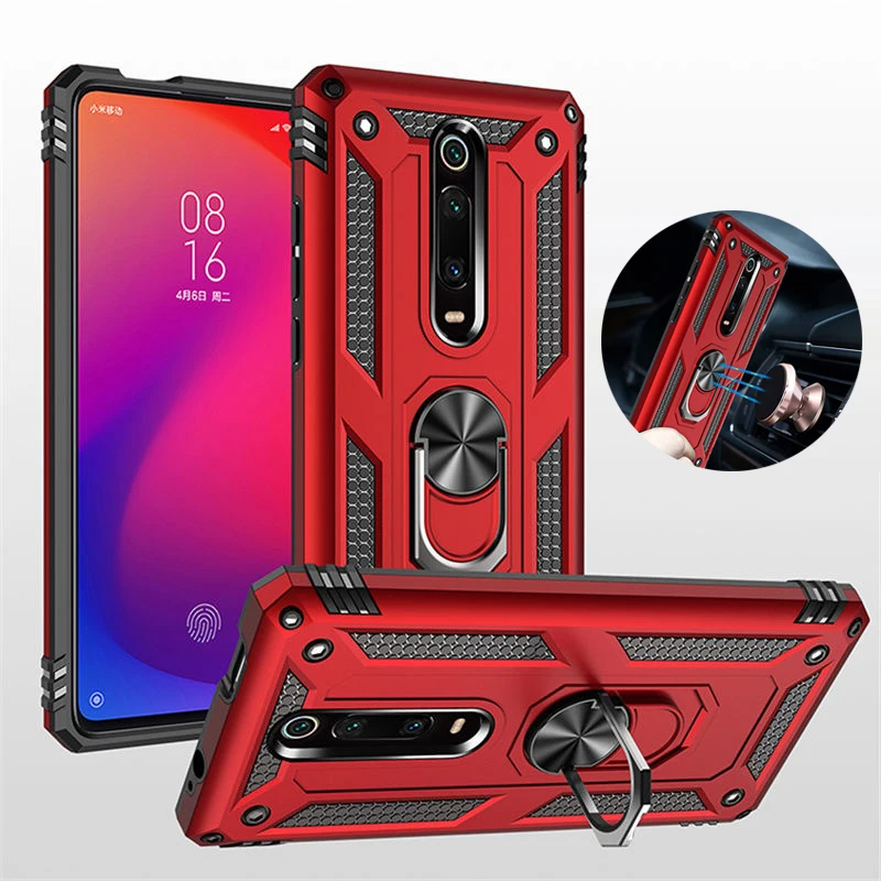 Противоударный Магнитный чехол с кольцом-держателем для Xiaomi K20 Pro Mi9T Mi9 Mi 9T CC 9E SE CC9