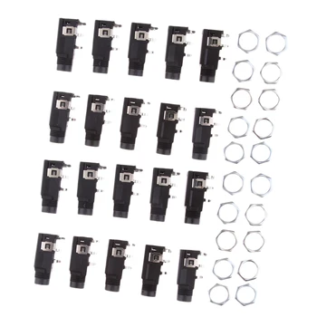 

20 Pieces 1/4inch 6.35 Mm Stereo Audio Microphone Female Socket Jack Connector