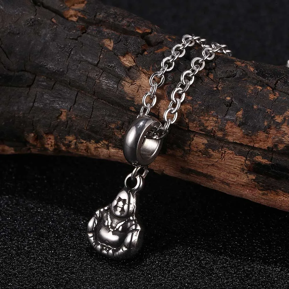 

Laughing Buddha Pendant Necklace for Women Stainless Steel Necklaces Unisex Fashion Jewelry 24 inch
