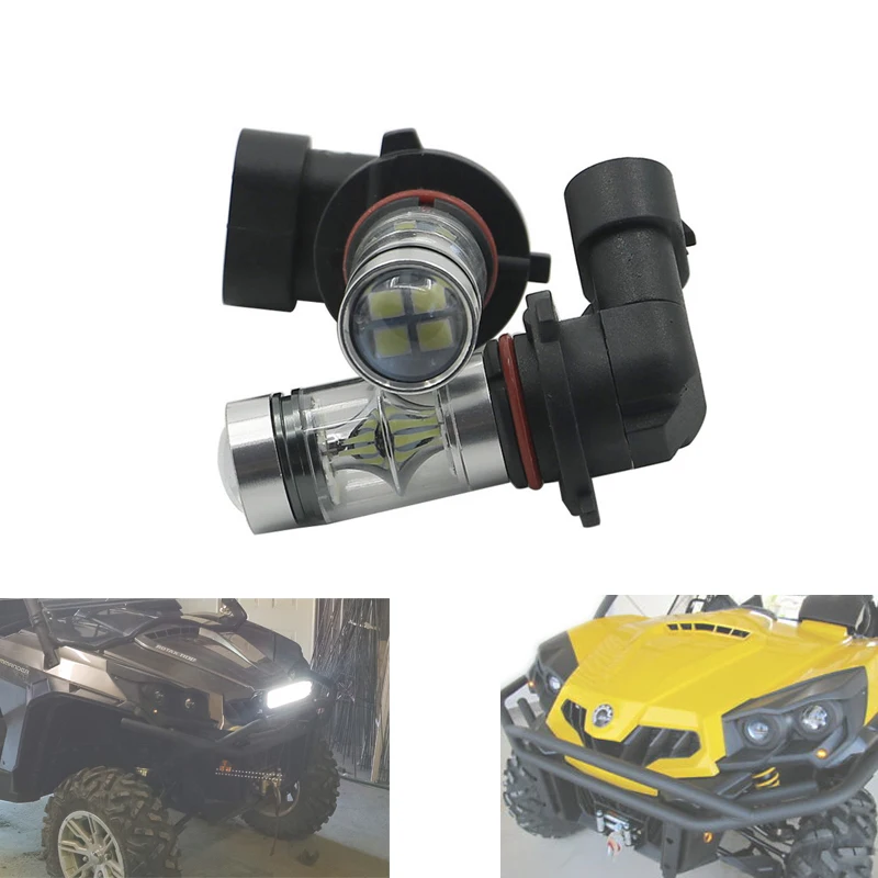 2PCS 9005 H10 9145 8000k Ice Blue 80w LED Headlight Bulbs Lamp For Can-Am Commander Maverick Outlander Renegade Head Light | Автомобили и