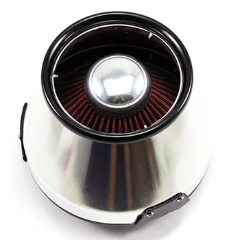 

3inch/76MM Universal Car Sport Air Filter HEPA Cone Race Type Turbo Cold Air Intake Filter Silver Blue Red