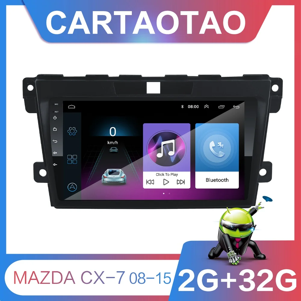 

2G + 32G 9" 2din Android 8.1 GO Car DVD Player for MAZDA CX-7 CX7 CX 7 2008 2009-2015 Car Radio GPS Navigation WIFI BT Player