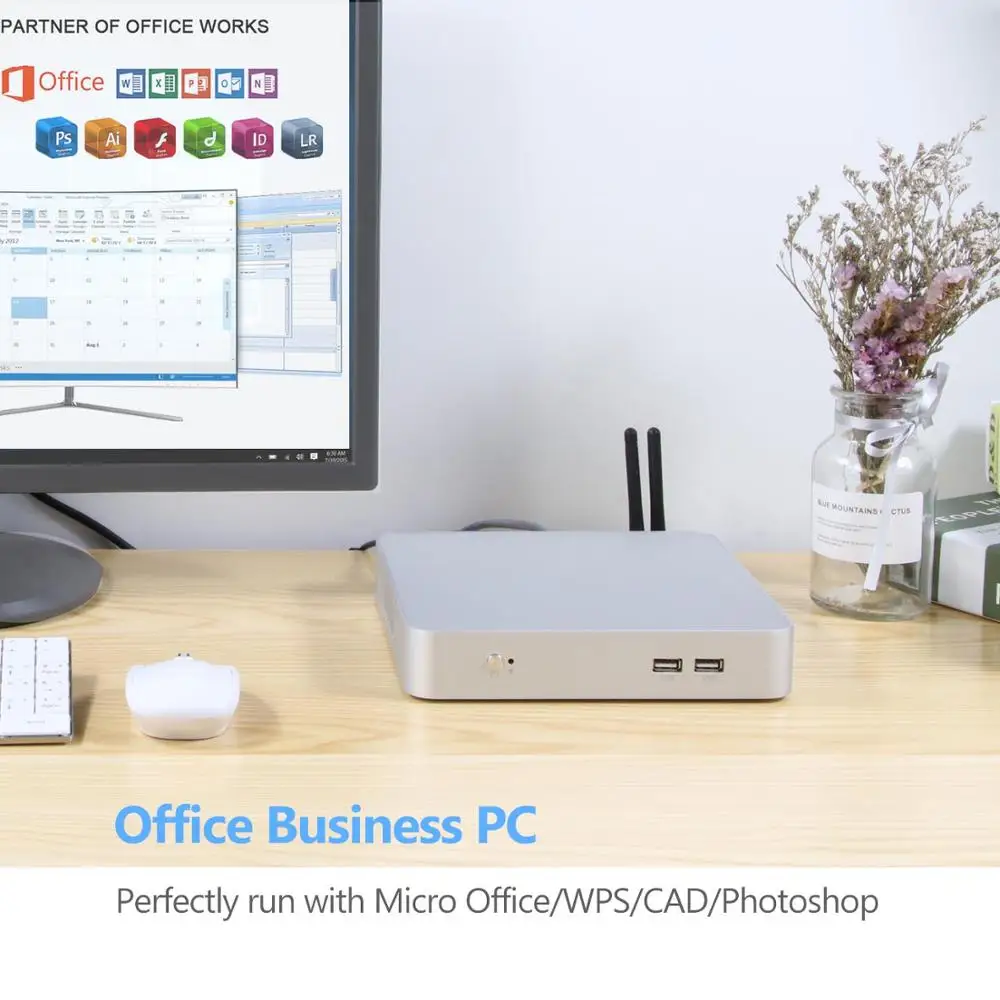 Кулер для мини компьютера Intel Core i7 7500U i5 7200U 4200U 3317U DDR3L Windows 10 Wifi HDMI 6 * USB|fanless mini pc|mini