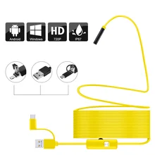 7 мм Android эндоскоп камера IP67 Водонепроницаемый Micro USB инспекционный бороскоп камера для type C OTG PC Mac с 6 светодиодный