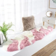Уникальный дизайн розовый 2P 60*180 см Новозеландский ковер из овчины для прикроватной тумбочки ковер светильник Фиолетовый ковер из овчины