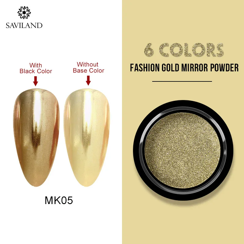 SAVILAND 6 цветов золотой хромированный пигмент для ногтей Мыльная Пена для дизайна ногтей блестящий металлик зеркальный эффект инструменты для украшения - Цвет: MK05