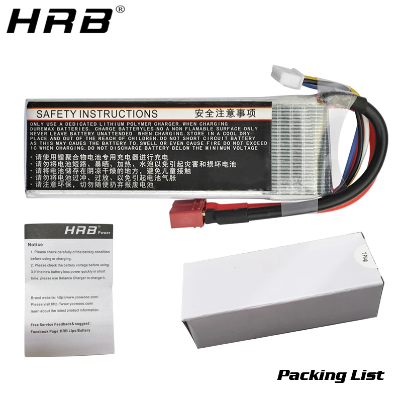 HRB Lipo 5S батарея 18 5 V 6000mah 50C XT60 Deans T XT90 EC5 S AS150 RC вертолеты автомобиль литий
