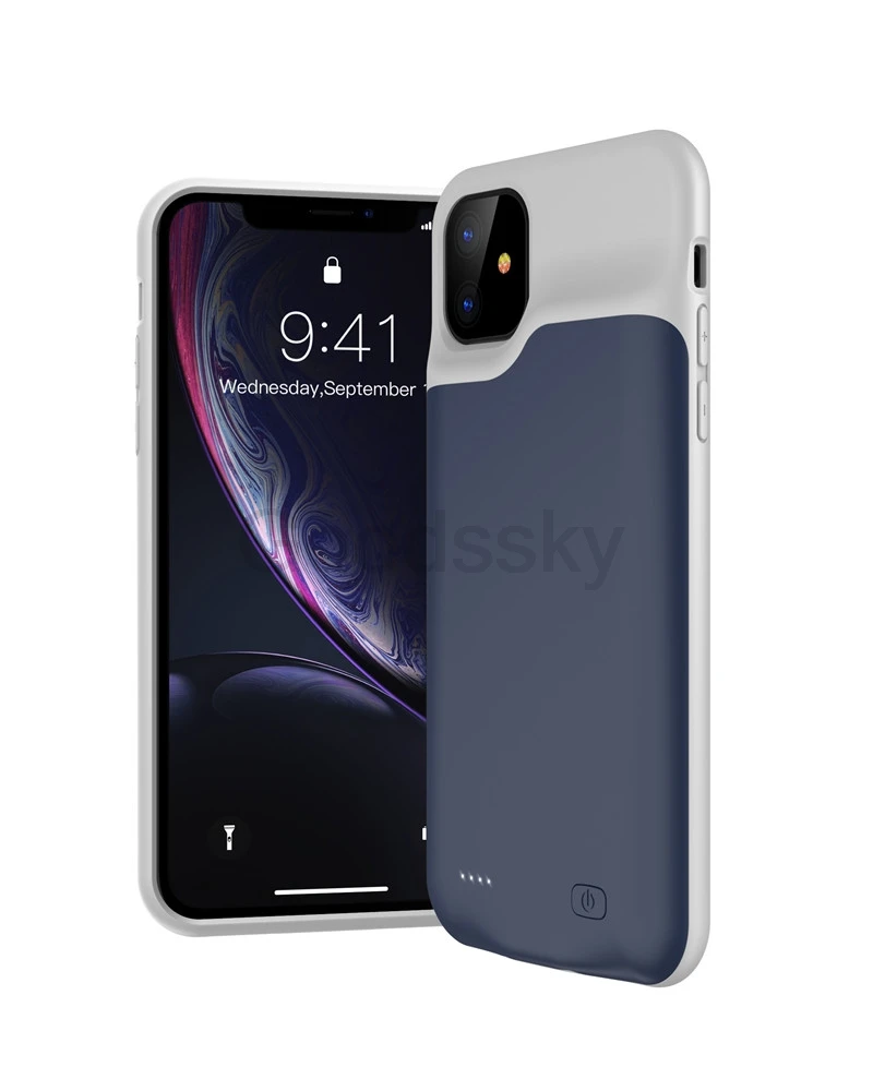 Чехол для телефона для iPhone 11, 6,1 дюйма, задний зажим, контейнер для аккумуляторных батарей, тонкий Силиконовый противоударный чехол для зарядного устройства для iPhone 11, чехол