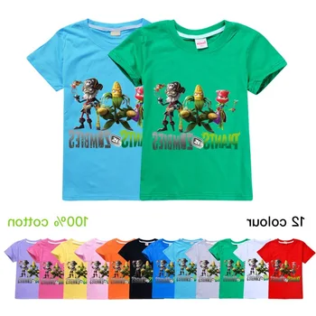 

Plants vs. Zombies kids cartoon clothes Summer maglietta vestiti baby girls boys christmas t shirt skull short sleeve t-shirt