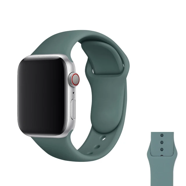 Silicone Strap For Apple Watch Band  7 41mm/45mm Series 6 SE 5 4 42mm/44mm Rubber Wristband iWatch 3 2 1 38/40mm Smart Bracelet 28