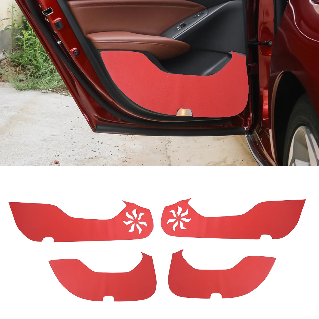 Beler из искусственной кожи 4 шт. красный автомобиль дверь анти Kick Pad защитная накладка наклейка подходит для Honda Accord